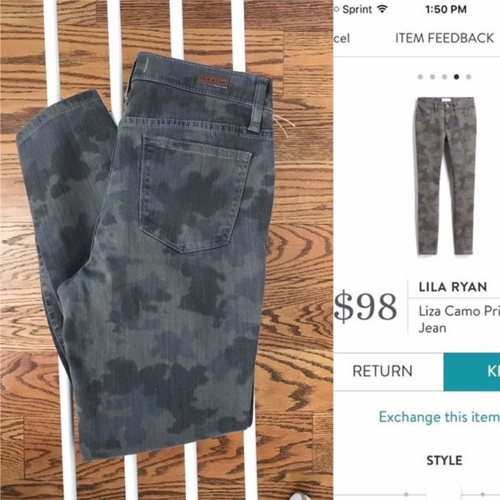 Lila Ryan Camo Print Skinny Jeans